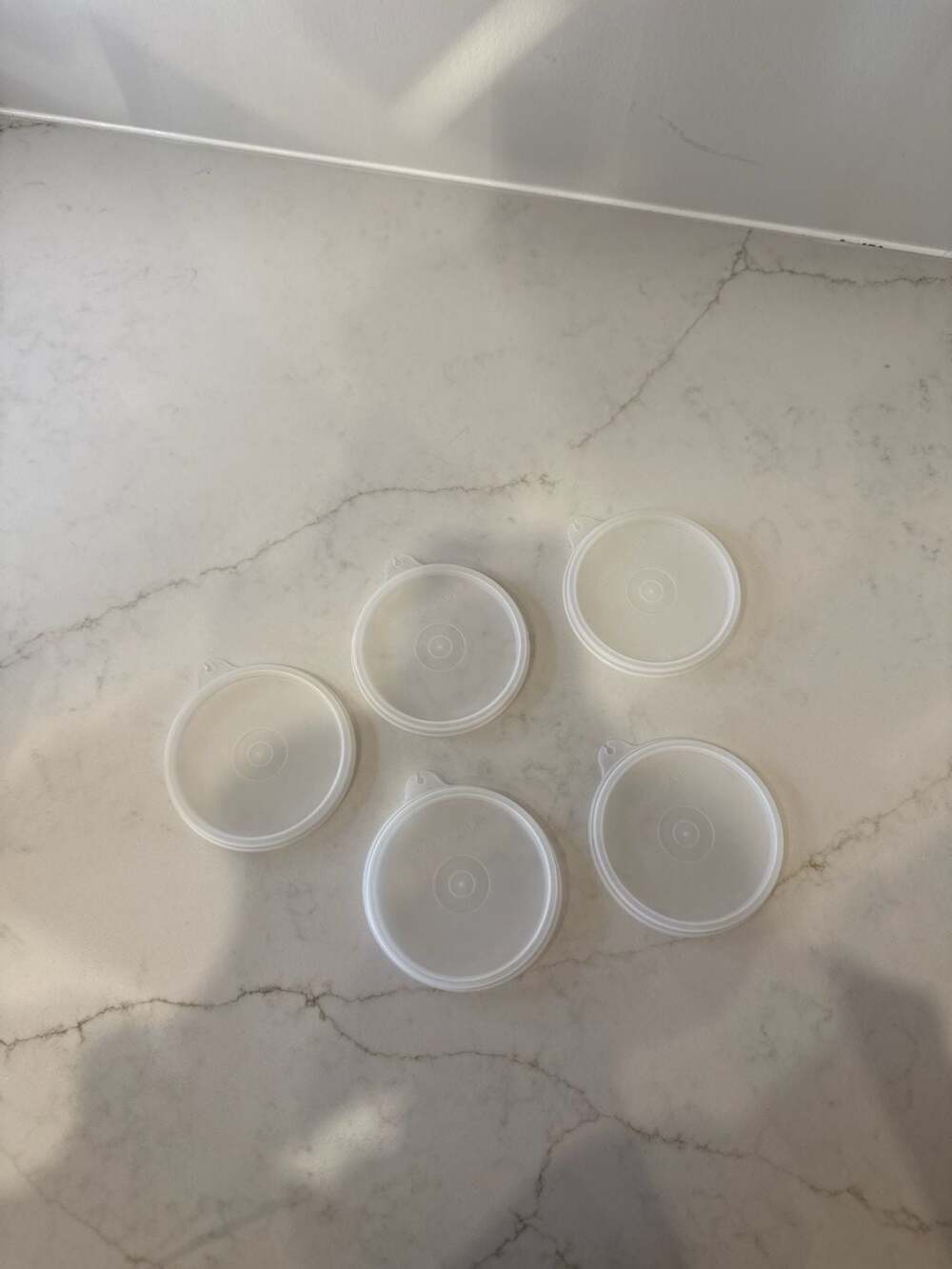 Set of 5 Vintage Tupperware 733-2 Sheer Replacement Lids 3.5"